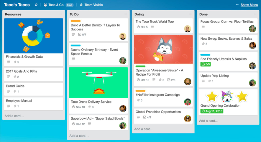 Boards in Trello Project Management App